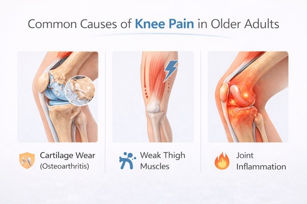 common causes of morning knee pain after 50 infographic