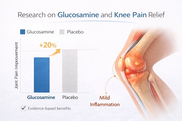 research evidence glucosamine knee pain infographic