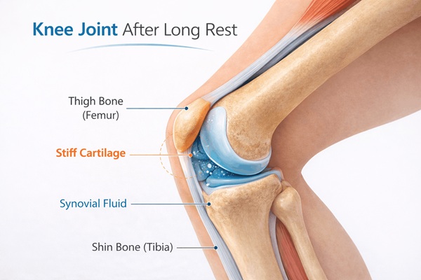 knee joint stiffness after rest diagram