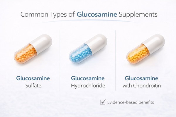 types of glucosamine supplements comparison infographic