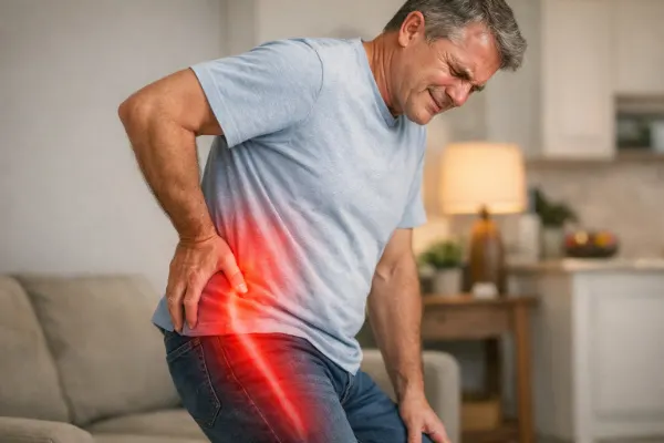 hip pain radiates down the leg after 50