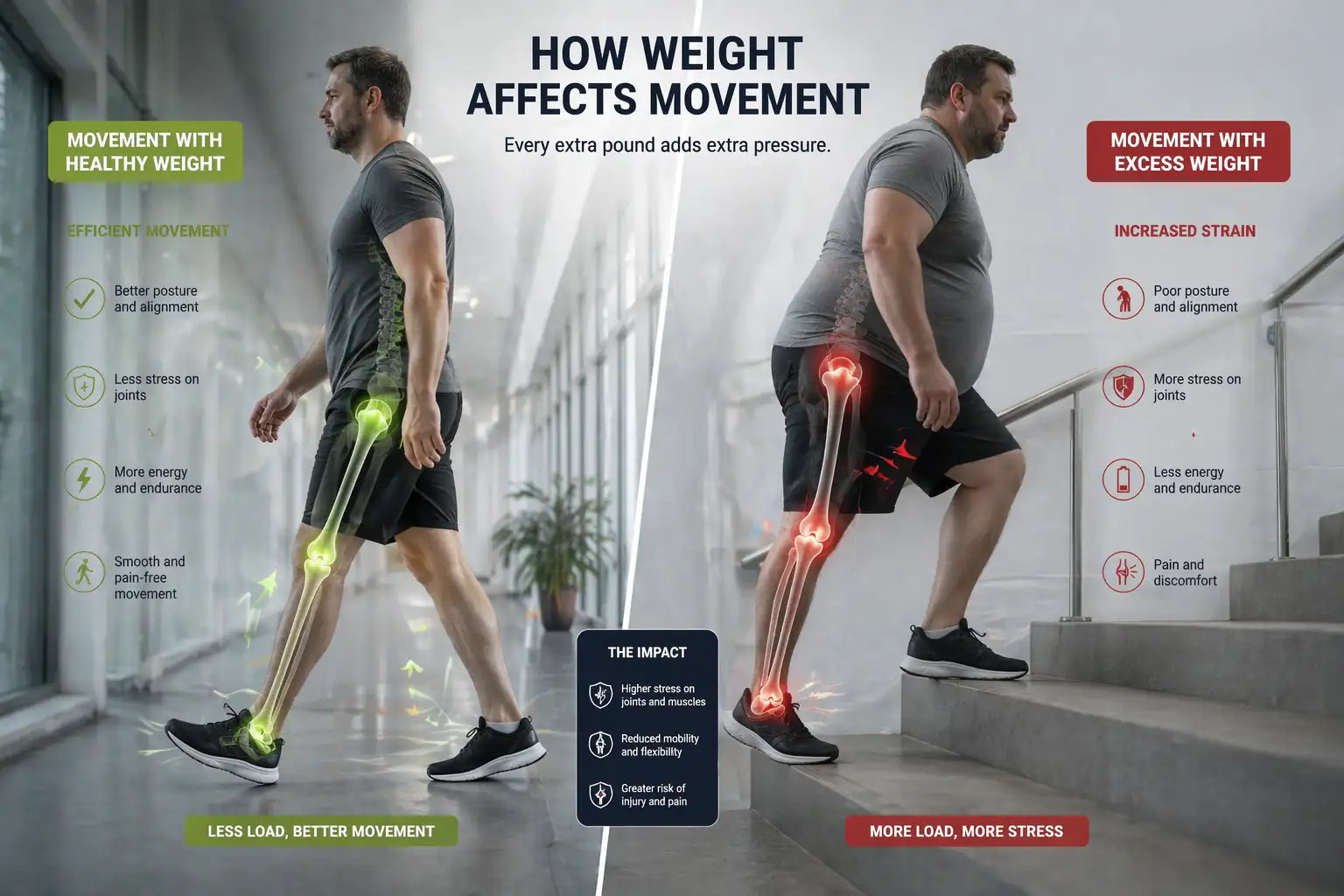 how weight affects movement