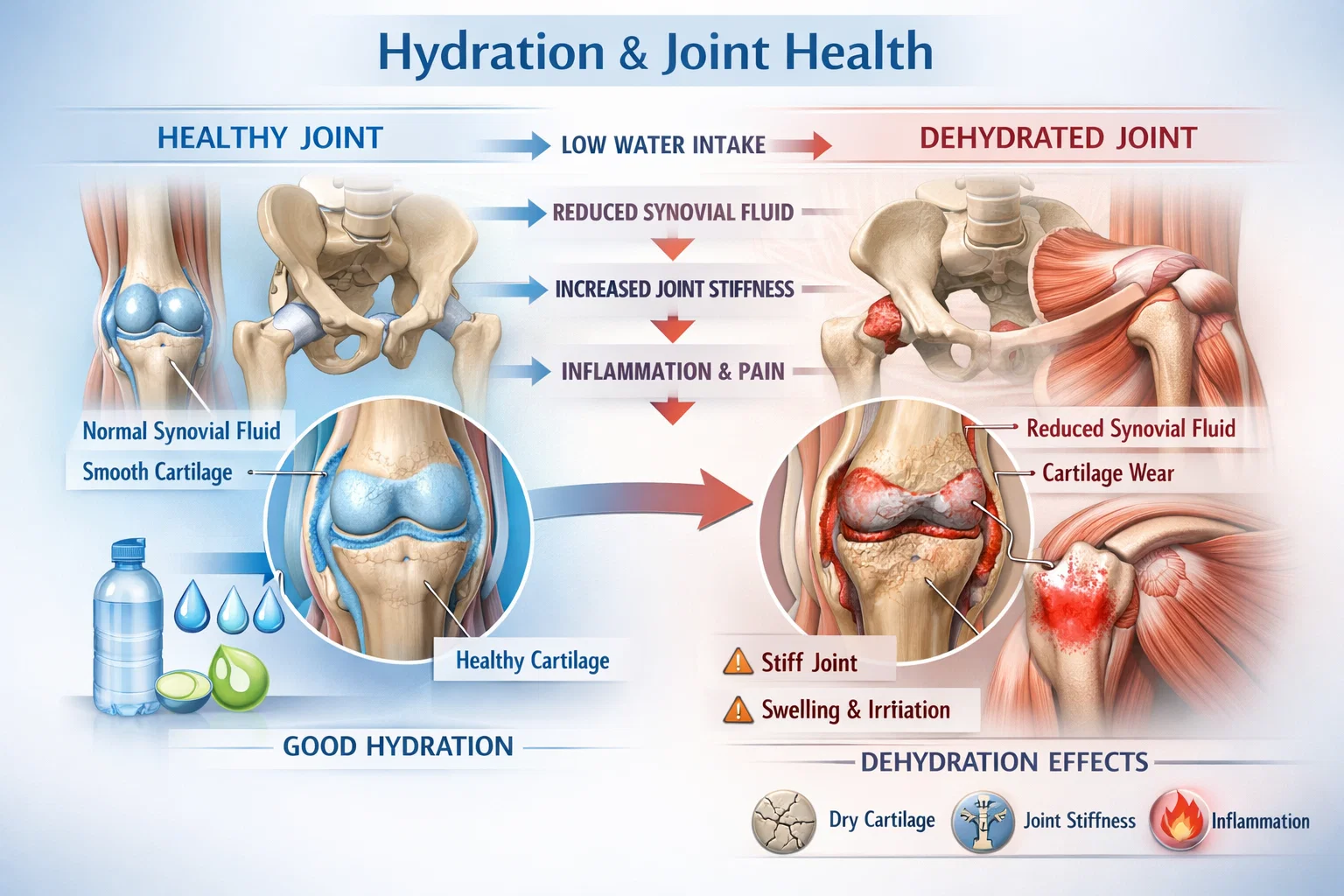 joint pain causes dehydration link