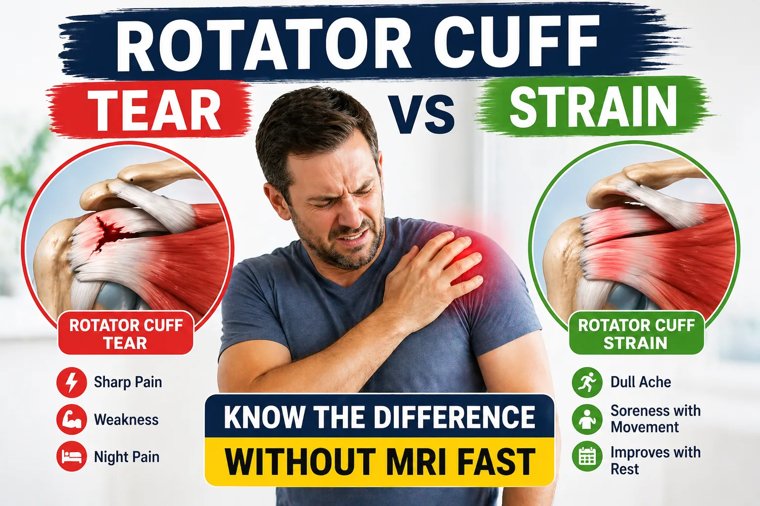 rotator cuff tear vs strain