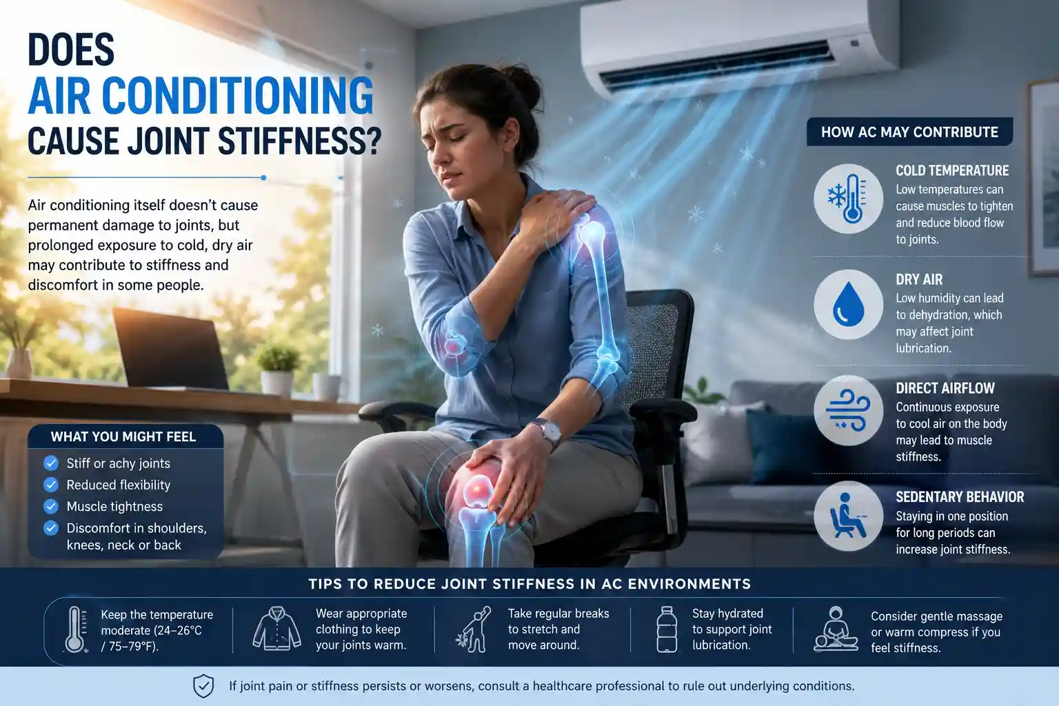 does air conditioning cause joint stiffness