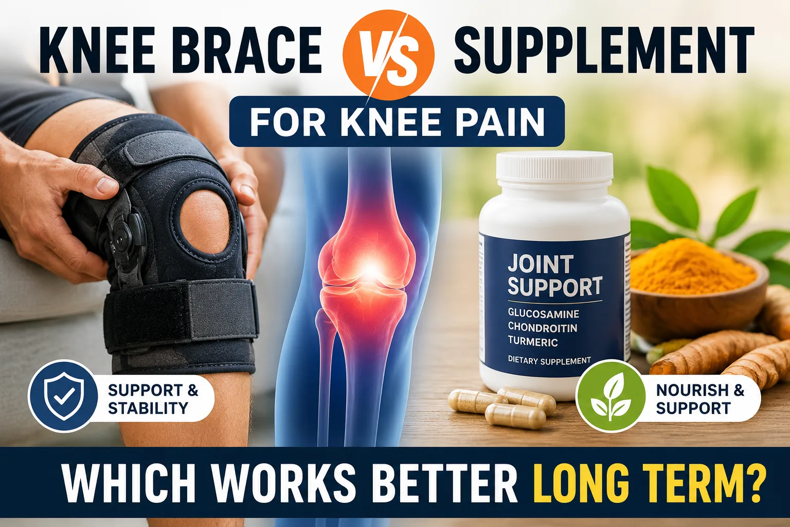 knee brace vs supplement for knee pain