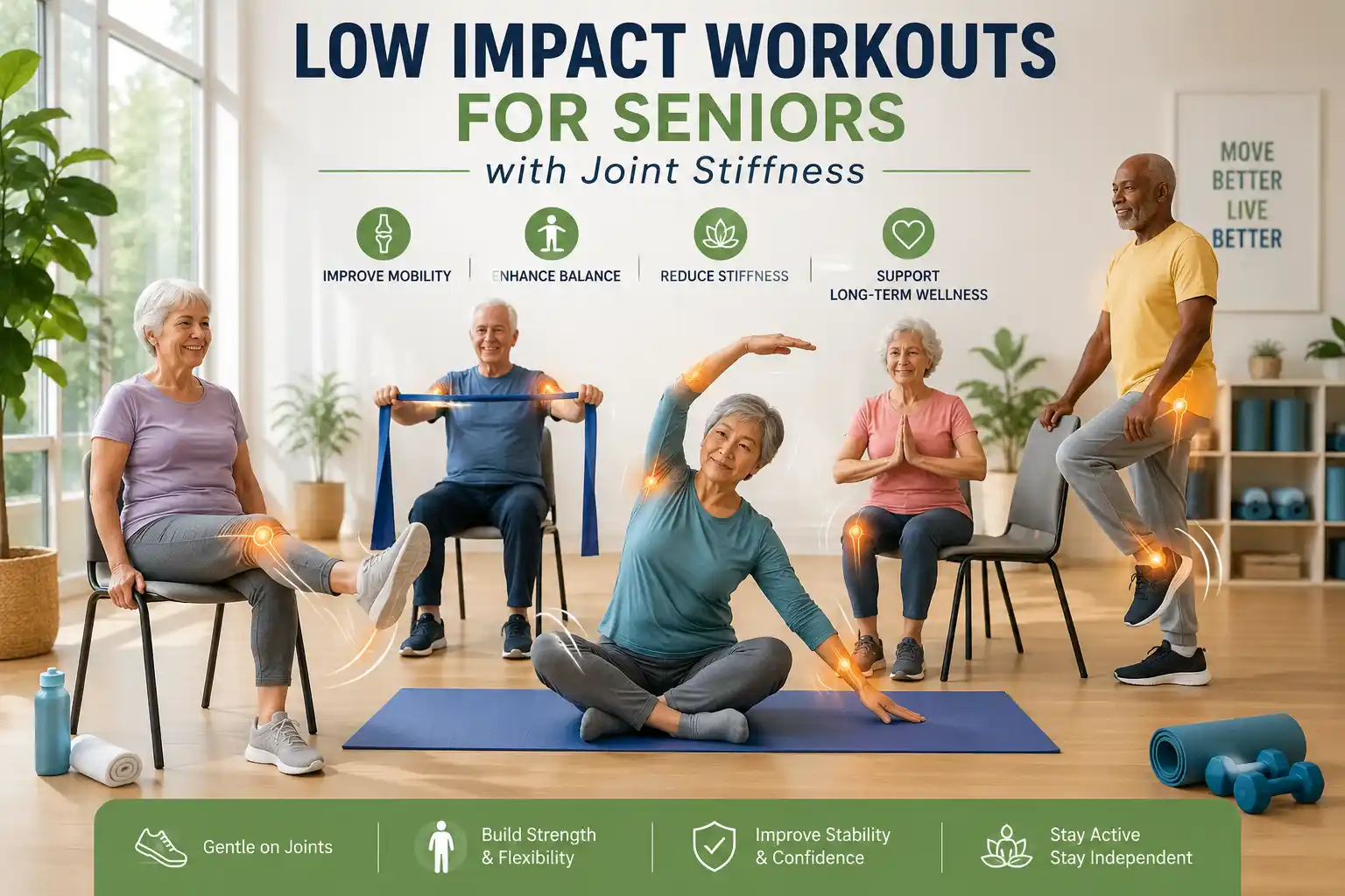 low impact workouts for seniors with joint stiffness