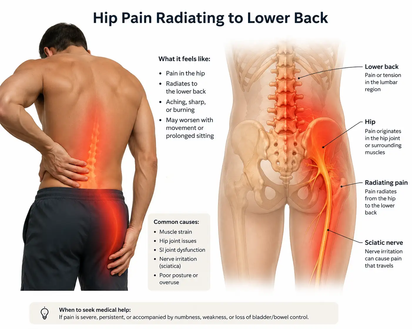hip pain radiating to lower back