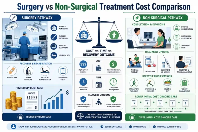 surgery vs non-surgical treatment cost
