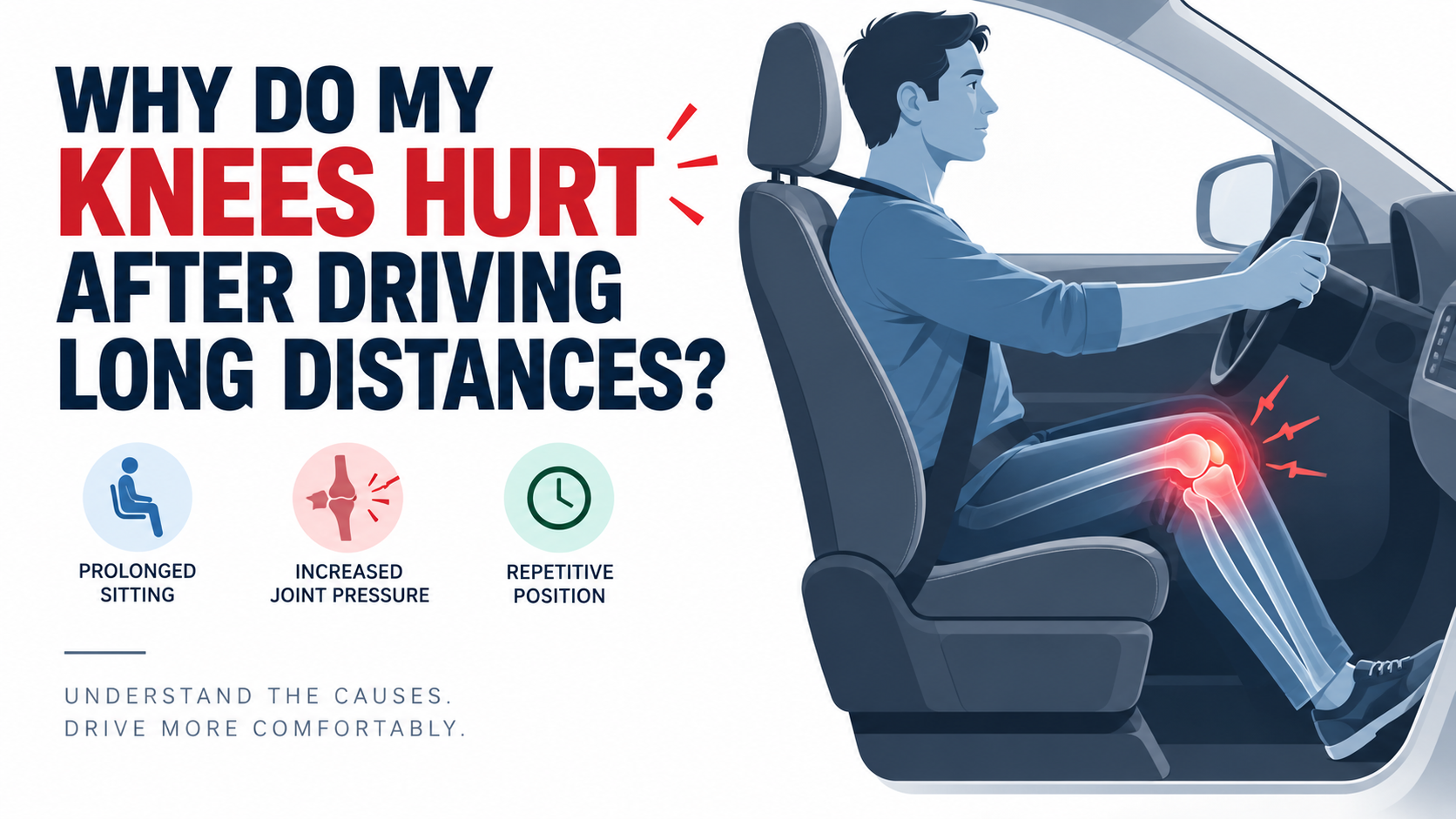 why do my knees hurt after driving long distances